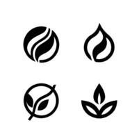 folhas logotipo vetor conjunto isolado em branco fundo. vários formas do folhas do árvores e plantas. elementos para eco e bio logotipos.