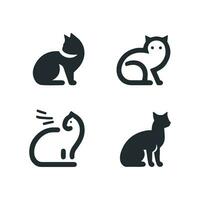 gato silhueta logotipo Projeto vetor ilustração