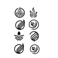 folhas logotipo vetor conjunto isolado em branco fundo. vários formas do folhas do árvores e plantas. elementos para eco e bio logotipos.