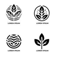 folhas logotipo vetor conjunto isolado em branco fundo. vários formas do folhas do árvores e plantas. elementos para eco e bio logotipos.