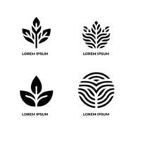 folhas logotipo vetor conjunto isolado em branco fundo. vários formas do folhas do árvores e plantas. elementos para eco e bio logotipos.