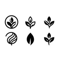 folhas logotipo vetor conjunto isolado em branco fundo. vários formas do folhas do árvores e plantas. elementos para eco e bio logotipos.