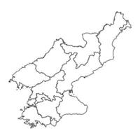 norte Coréia mapa com administrativo divisões. vetor ilustração.