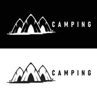 simples vetor ao ar livre acampamento logotipo, selvagem aventura modelo com velho vintage estilo