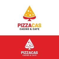 modelo de design de logotipo de pizza casino poker ace vetor