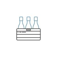 caixa do vinho conceito linha ícone. simples elemento ilustração. caixa do vinho conceito esboço símbolo Projeto. vetor
