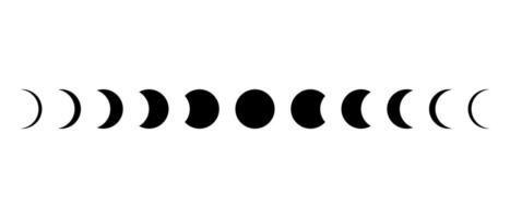 lua fases ícone definir. minguante, metade luas, crescente forma símbolo. lunar ciclo vetor