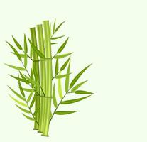 vetor verde bambu hastes e folhas isolado em branco fundo com cópia de espaço. vetor ilustração dentro plano estilo