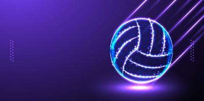 voleibol, ilustração vetorial esporte low poly wireframe mesh design