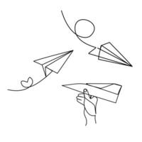 ilustração de avião de papel vetor