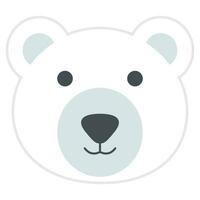 fofa polar Urso face animal desenho animado ícone branco fundo vetor ilustração.