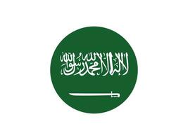 Arábia Saudita ícone plana arredondada bandeira nacional vetor