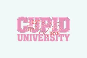 cupido universidade namorados retro eps camiseta Projeto. dia dos namorados dia caneca eps, retro dia dos namorados dia eps vetor