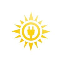 ícone de vetor de energia solar em branco