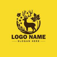 veado animal logotipo e ícone limpar \ limpo plano moderno minimalista o negócio e luxo marca logotipo Projeto editável vetor