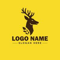 veado animal logotipo e ícone limpar \ limpo plano moderno minimalista o negócio e luxo marca logotipo Projeto editável vetor