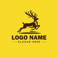 veado animal logotipo e ícone limpar \ limpo plano moderno minimalista o negócio e luxo marca logotipo Projeto editável vetor