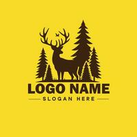 veado animal logotipo e ícone limpar \ limpo plano moderno minimalista o negócio e luxo marca logotipo Projeto editável vetor