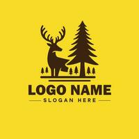 veado animal logotipo e ícone limpar \ limpo plano moderno minimalista o negócio e luxo marca logotipo Projeto editável vetor