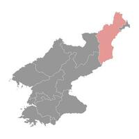 norte hamgyong província mapa, administrativo divisão do norte Coréia. vetor ilustração.