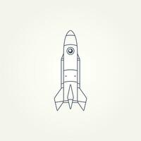 isolado nave espacial foguete ícone logotipo modelo vetor ilustração Projeto. vintage futurista, espaço, inovação linha arte ícone logotipo conceito