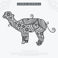 vetor de mandala de alpaca. elementos decorativos vintage. padrão oriental, ilustração vetorial.