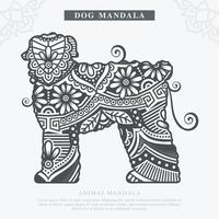 vetor de mandala de cão. elementos decorativos vintage. padrão oriental, ilustração vetorial.