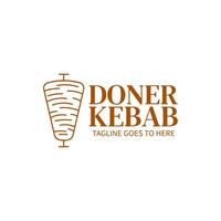 logotipo shawarma para restaurantes e mercados. modelo de logotipo doner kebab. vetor