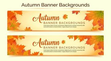 fundo de outono, fundo de folhas de outono, fundos de banner de outono vetor