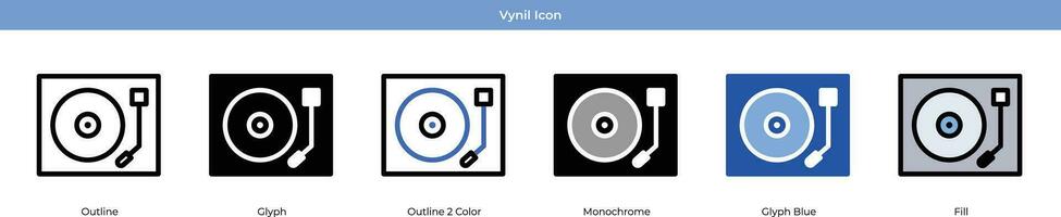 vinil Novo ano ícone conjunto vetor