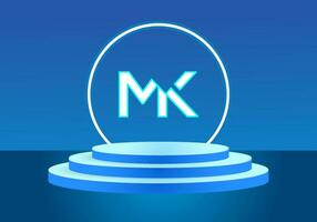 carta mk azul logotipo placa. vetor logotipo Projeto para negócios.