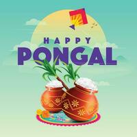 vetor ilustração do feliz pongal feriado colheita festival dentro sul Índia