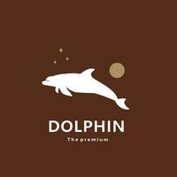 animal golfinho natural logotipo vetor ícone silhueta retro hipster