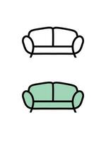 uma comparação do dois sofás vetor modelo