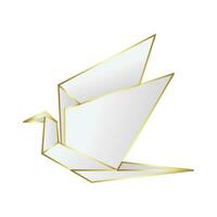 vetor clássico pássaro origami ilustração em branco fundo