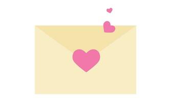 vetor Rosa envelope com amor carta e corações