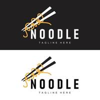 ramen macarrão logotipo simples macarrão e tigela Projeto inspiração chinês Comida modelo ilustração vetor