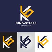 Projeto do logotipo do monograma original k6 vetor