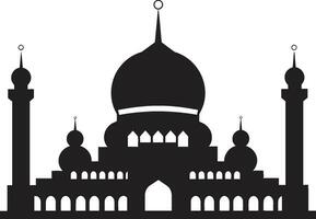 fiel edifício icônico emblemático Projeto crescente crista mesquita ícone Projeto vetor