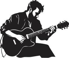 acústico aura guitarra jogador ícone Projeto ritmo êxtase músico emblema vetor