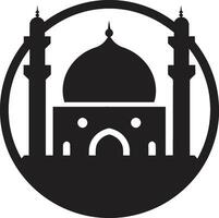 tranquilo templos mesquita ícone vetor sereno santuário emblemático mesquita ícone