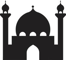 sereno santuário emblemático mesquita ícone espiritual pináculo mesquita logotipo vetor