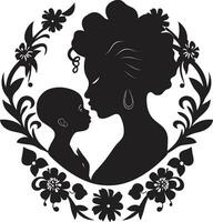 concurso laços mulher e criança emblema incondicional Cuidado mães dia vetor