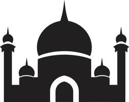crescente crista icônico mesquita emblema sagrado simetria mesquita vetor ícone