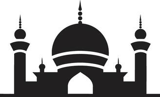 sereno estrutura emblemático mesquita ícone espiritual Horizonte mesquita logotipo vetor