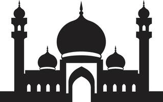 etéreo eco mesquita ícone emblema sagrado pináculos emblemático mesquita logotipo vetor