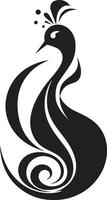 régio penas pavão emblema Projeto majestoso elegância icônico pavão vetor