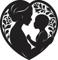 estimado conexão icônico mãe e criança materno amor emblemático Projeto vetor