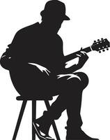 acústico ária músico emblema Projeto rítmico reverberação guitarra jogador vetor