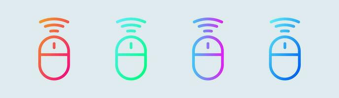 sem fio rato linha ícone dentro gradiente cores. rolagem sinais vetor ilustração.